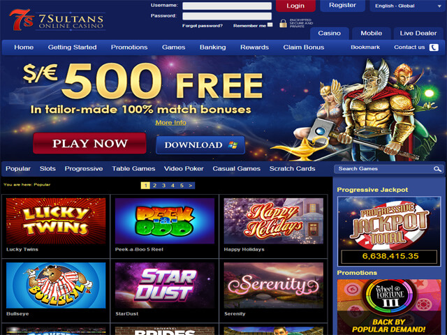Check out 7Sultans $/€500 Free