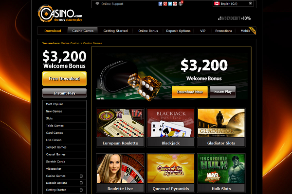 Casino.com $3200 welcome bonus