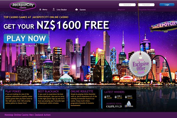 JackpotCity Casino NZ$1600 free - play now
